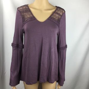 Hippie Rose Long Sleeve V neck Blouse